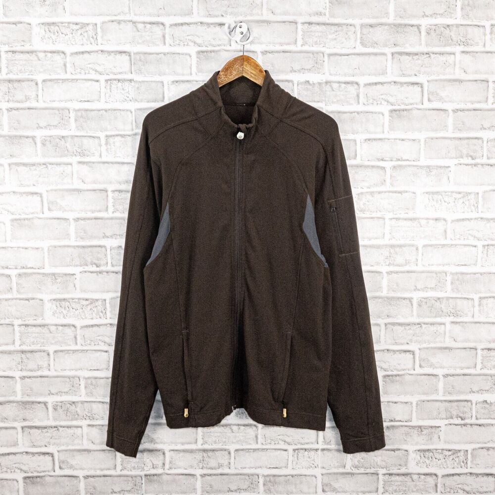 Lululemon Full Zip Track Jacket vent Mesh Armpit in Brown Men'ssize Large